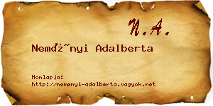 Neményi Adalberta névjegykártya